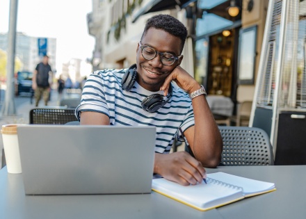 Remote employer researching global customer insights and engagement