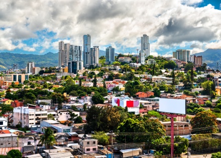 Tegucigalpa Honduras skyline viewed from a neighboring hill