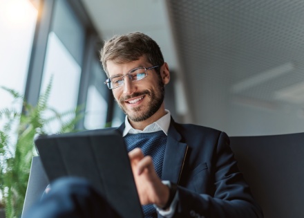 Startup founder researching how to set up direct deposit