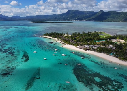 Aerial view of Le Morne in Port Louis Mauritius