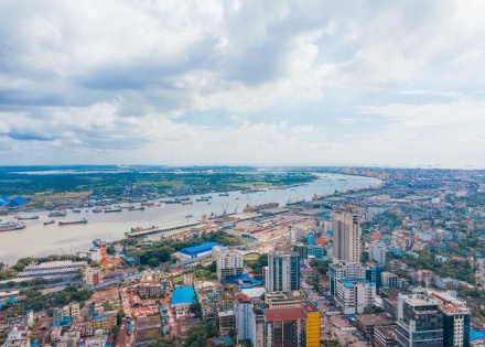 Aerial view of Chattogram’s port in Bangladesh