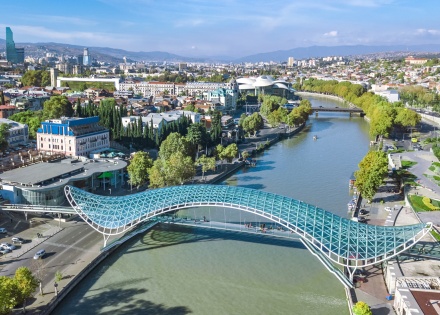Bridge over the River Kura in old town Tbilisi, Georgia