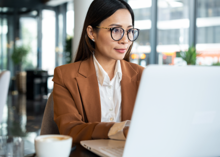 Woman working laptop