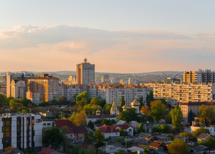 Aerial view of Ciuflea Monastery in Chisinau Moldova