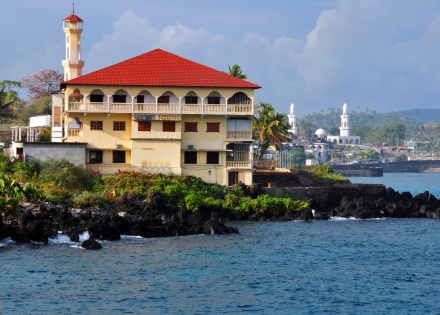 View of Moroni, Comoros from the ocean.
