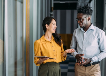 HR team members chatting about how to hire in Nicaragua