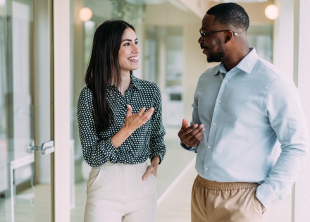 Global HR team members talking about hiring in Tonga