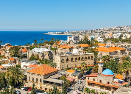 View from a hill of Byblos in Lebanon on the Mediterranean