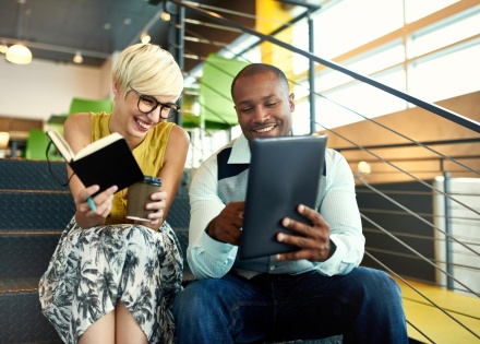 HR team members discussing the average salary in Brazil