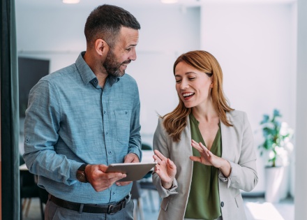 HR team members discussing how to hire in Liberia