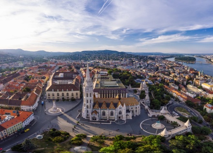 Aerial view of Budapest Hungary