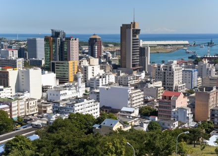 Aerial view of Port Louis Mauritius