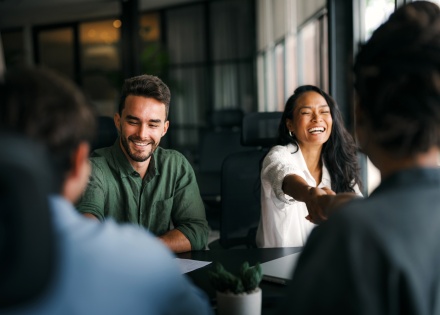 Global HR team meeting to discuss business culture in Jordan