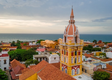 Aerial view of Cartagena Tower in Columbia