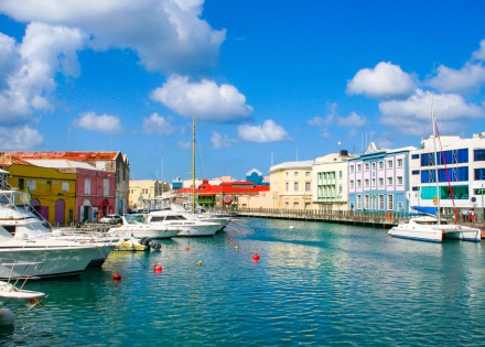 Bridgetown Barbados on a sunny day viewed from the docks