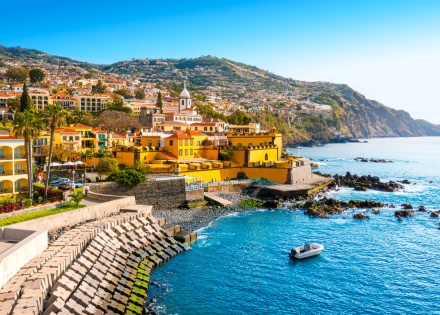 Funchal and Fuerte de Madeira on the Madeira Island in Portugal