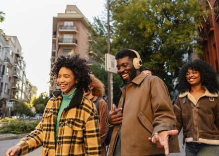 A group of friends smiling and enjoying Zimbabwe's public holidays