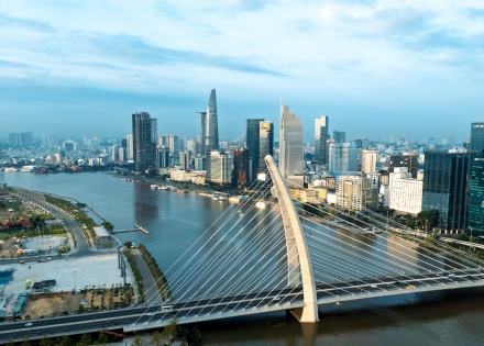 Aerial view of Ho Chi Minh City’s Skyline in Vietnam