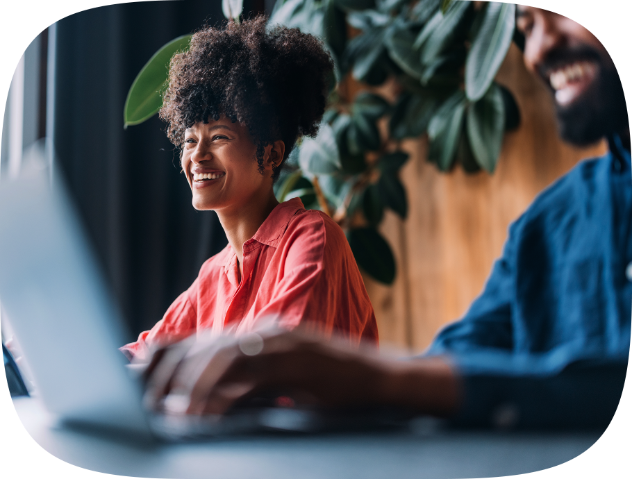 Woman working smiling 