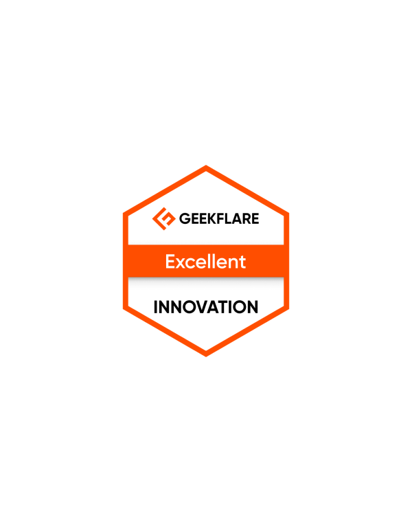 Pebl Geekflare Excellent Innovation Award Badge.
