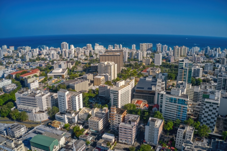 Aerial view of San Juan's business district in Puerto Rico
