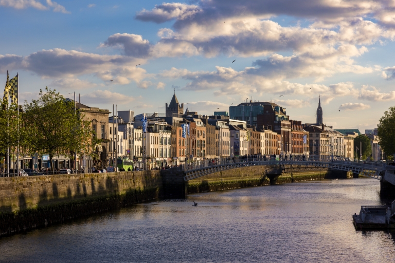 Ha’penny Bridge over the River Liffey in Dublin Ireland