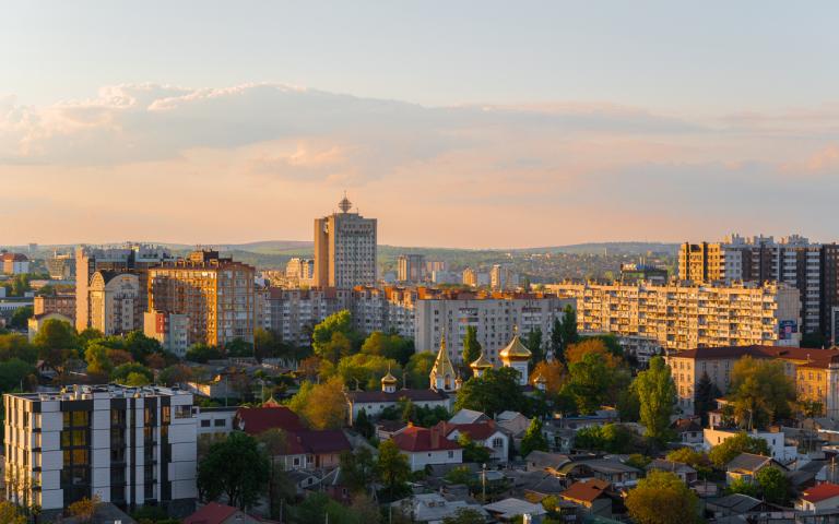 Aerial view of Ciuflea Monastery in Chisinau Moldova