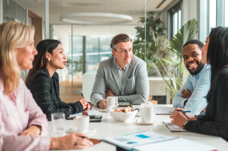 Future Proof: May Insights on HR and Workplace News Group of HR leaders discuss the latest industry news around a boardroom table