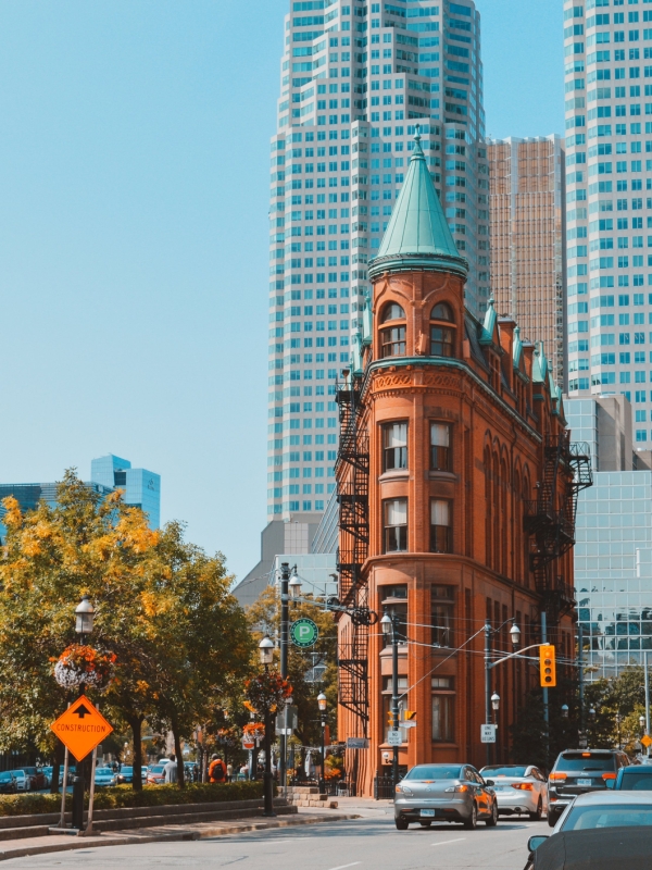 Toronto Gooderham Building on a sunny day.