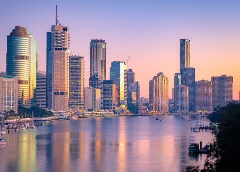 Brisbane, Australia at sunset
