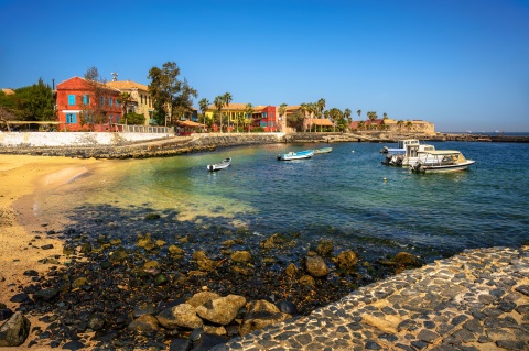 Seaside view of Goree Island near Dakar Senegal