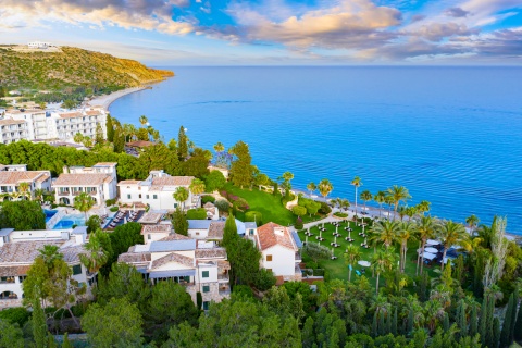 View of a resort on the coast of Cyprus