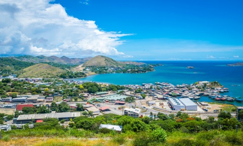 View from a mountain of Port Moresby Papua New Guinea