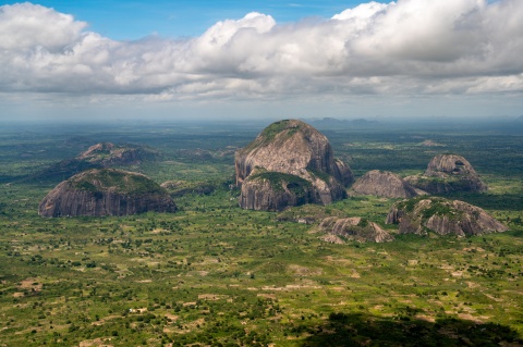  Aerial view of Nampula’s rock formations in Mozambique
