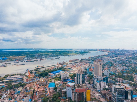 Aerial view of Chattogram’s port in Bangladesh