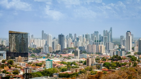 Panoramic view of Panama City, Panama’s skyline