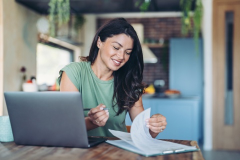 Smiling woman in an office in Bosnia