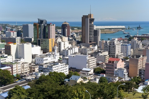 Aerial view of Port Louis Mauritius