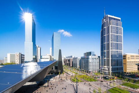 Panoramic view of the Hauptbahnhof in Rotterdam Netherlands