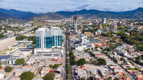 Aerial view of Morazan Boulevard in Tegucigalpa Honduras