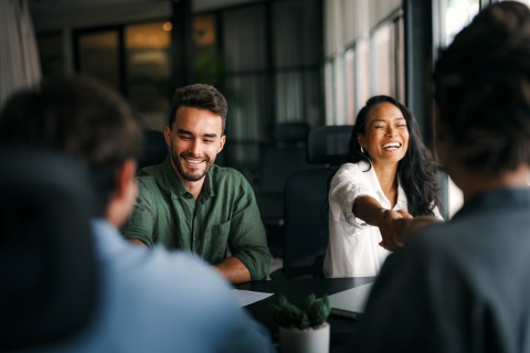 Global HR team meeting to discuss business culture in Jordan