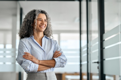 Professional businesswoman standing in an office in Mali