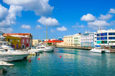 Bridgetown Barbados on a sunny day viewed from the docks