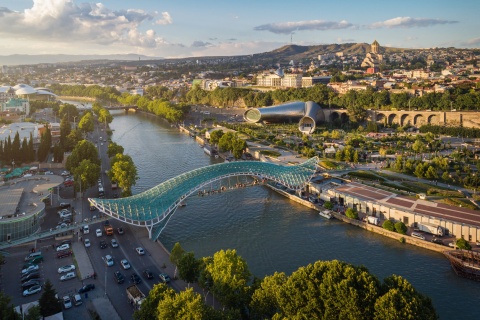 Peace Bridge over the Mtkvari River in Georgia